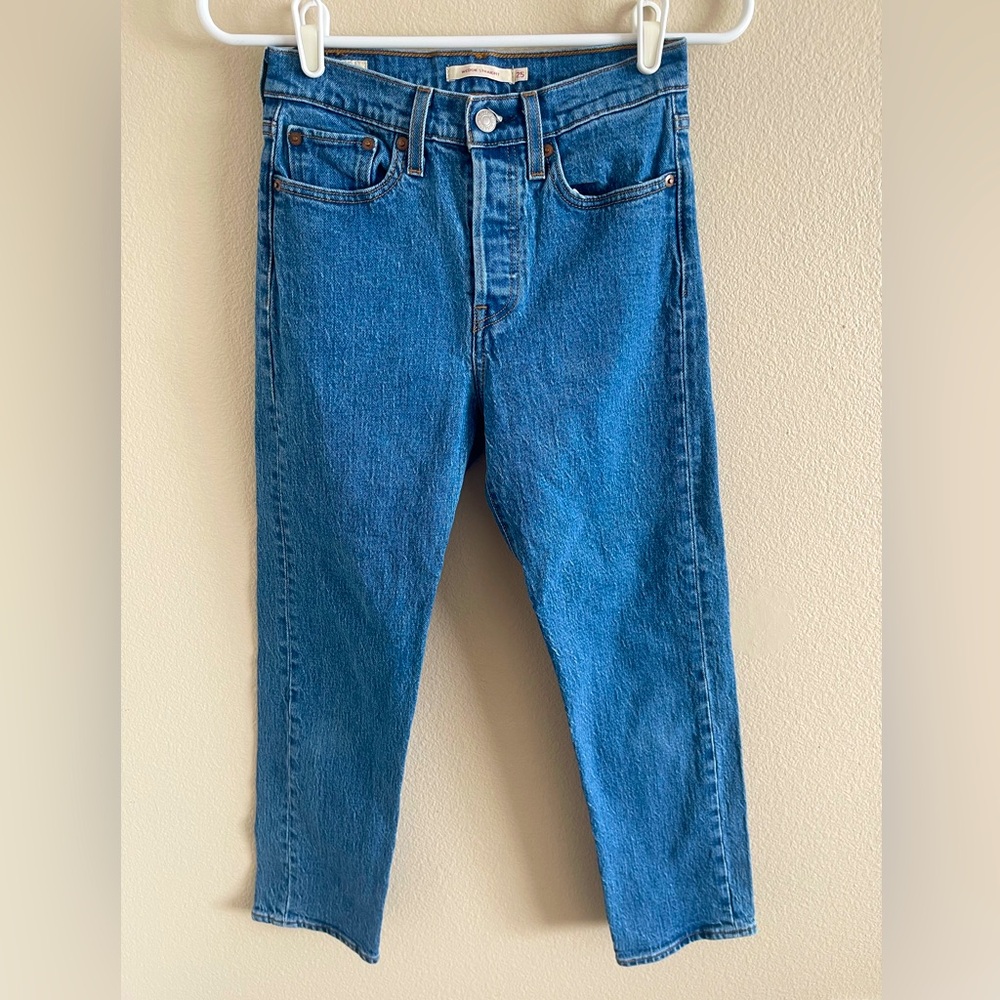 Levi’s Premium‎ Wedgie Straighta Button Fly Denim Jeans size 25